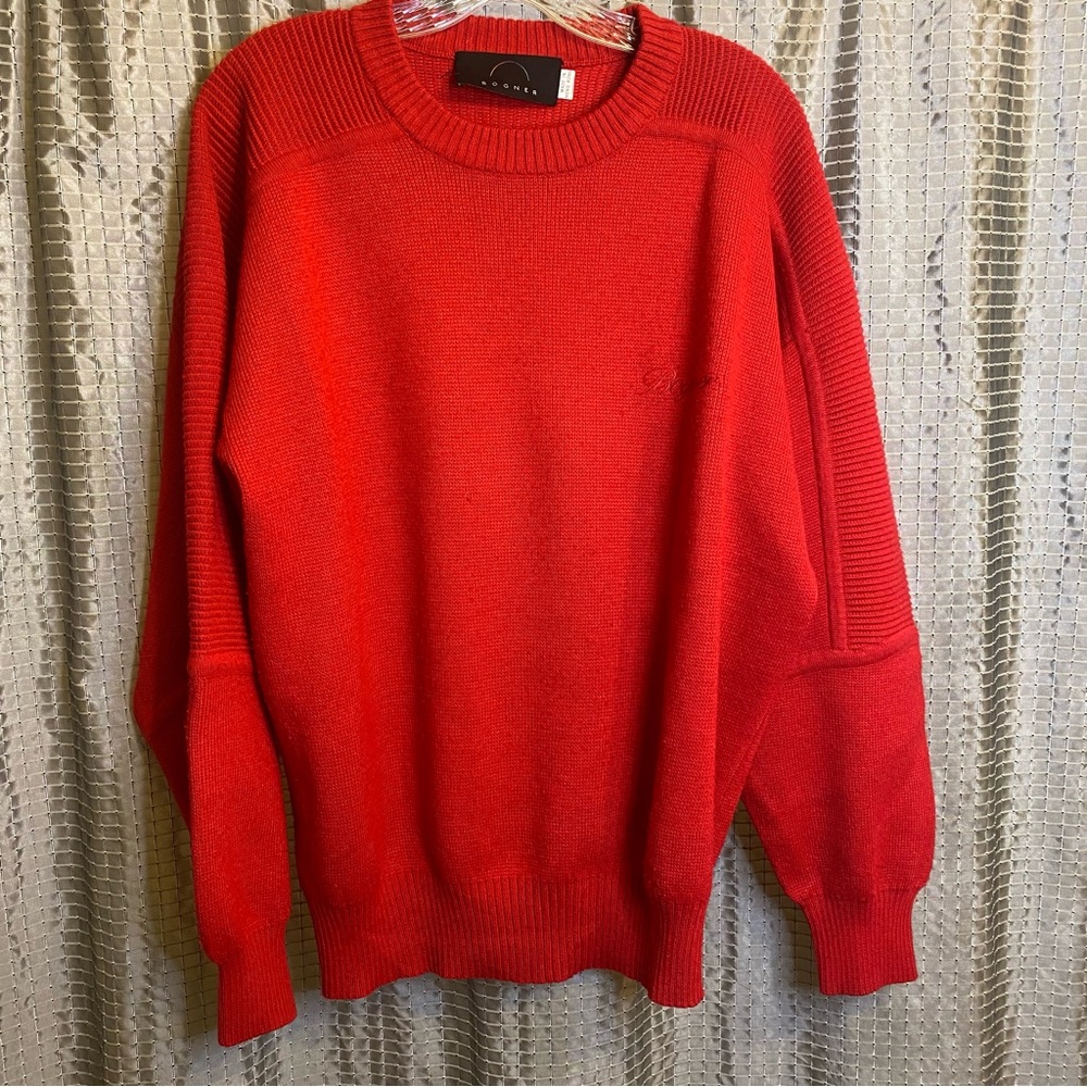 Vintage Luxury Men’s Red Bogner Logo Wool/Acrylic Sweater Medium